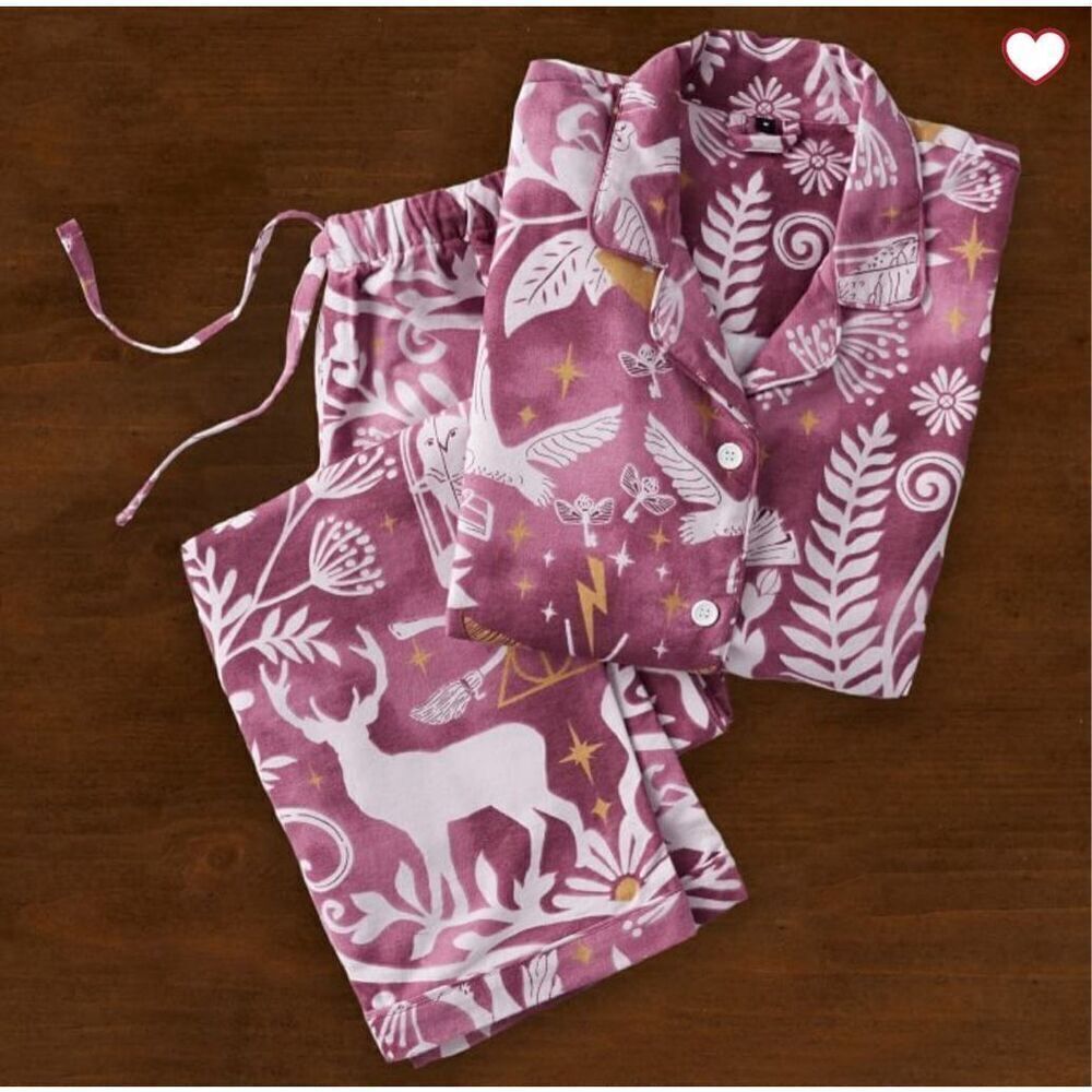 NWT Pottery Barn Teen Harry Potter™ Magical Damask Organic Flannel Pajama Set - - Picture 4 of 4